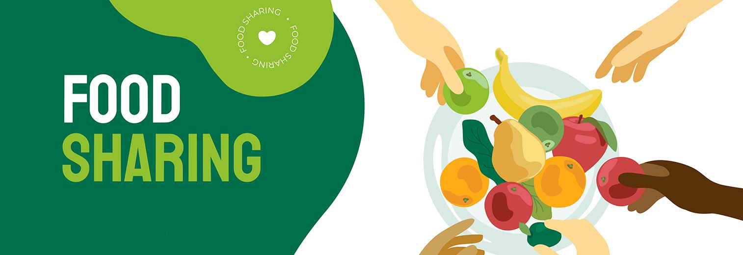 Schmuckbild mit Händen und Essen